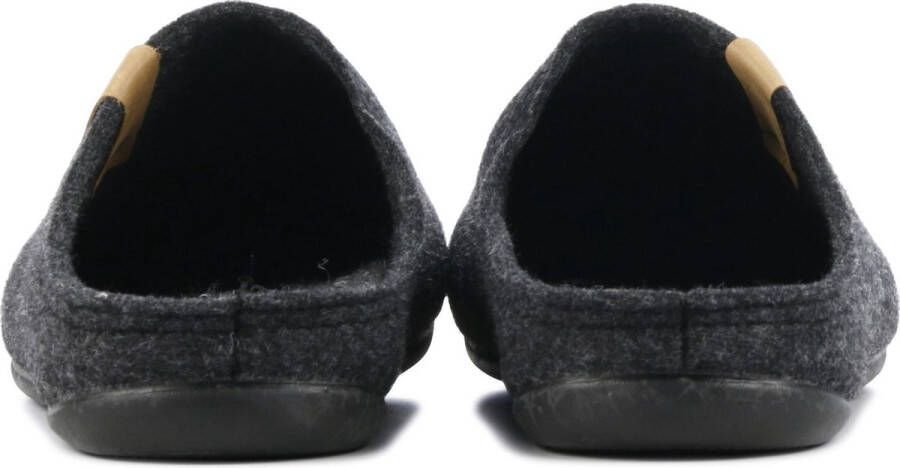 CM Comfort Pantoffels Heren Sloffen Instappers Canvas Harde zool Open hiel 67800081 Antraciet