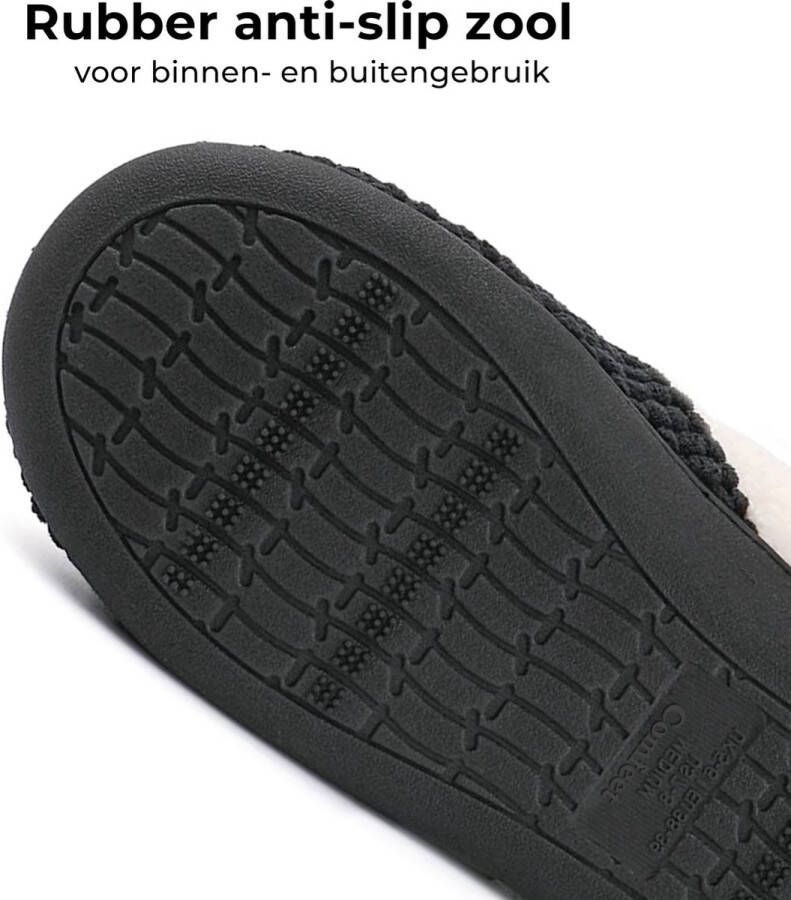 Comfeet Pantoffels Dames Sloffen Zwart Grijs Anti-slip