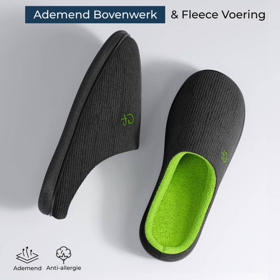 Comfeet Pantoffels Heren Sloffen Zwart Anti-slip