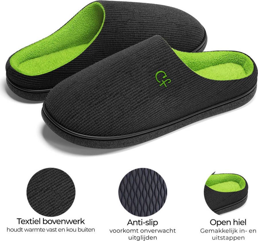 Comfeet Pantoffels Heren Sloffen Zwart Anti-slip