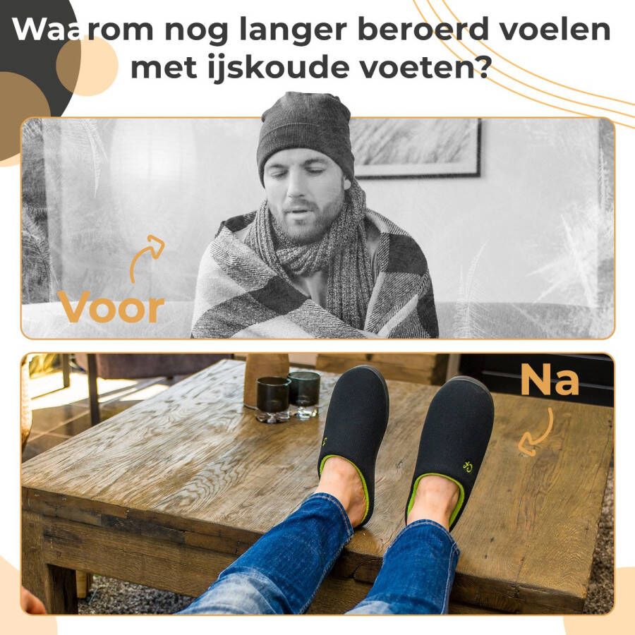 Comfeet Pantoffels Heren Sloffen Zwart Anti-slip