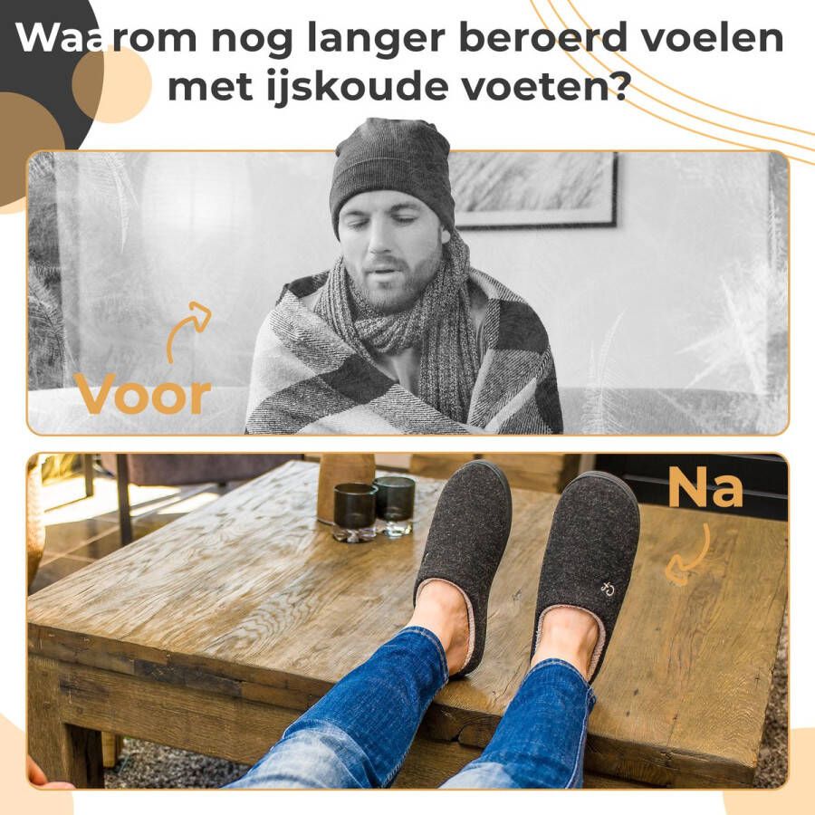 Comfeet Pantoffels Heren Sloffen Zwart Anti-slip
