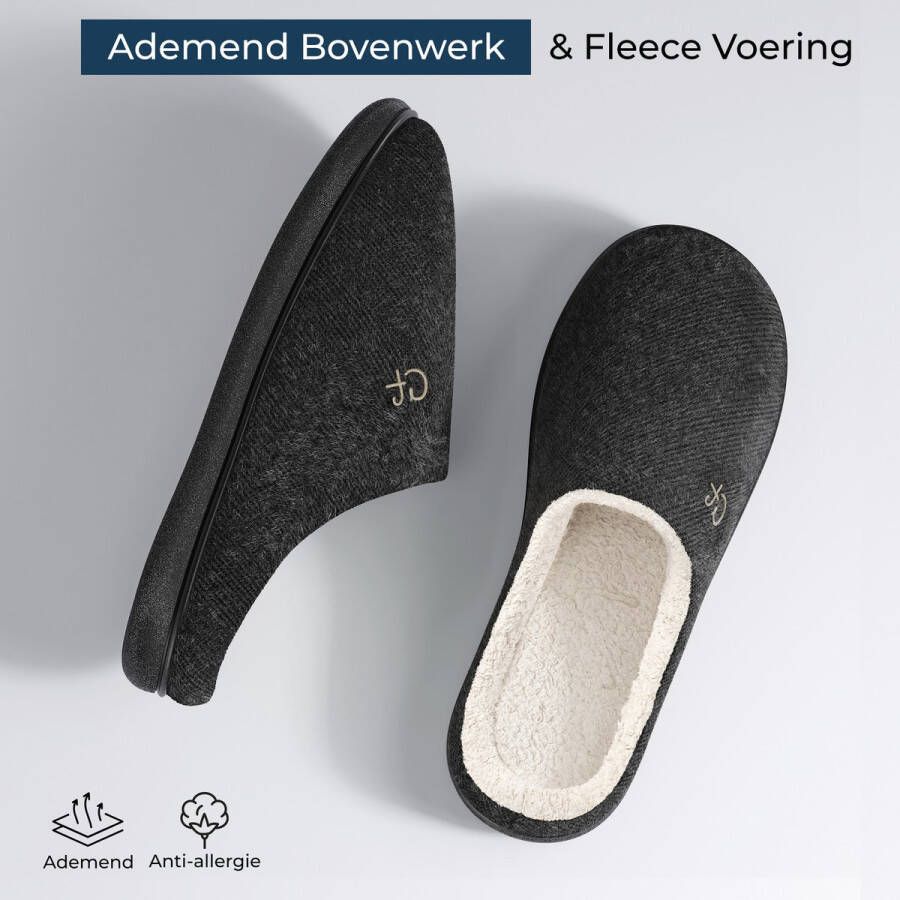 Comfeet Pantoffels Heren Sloffen Zwart Anti-slip