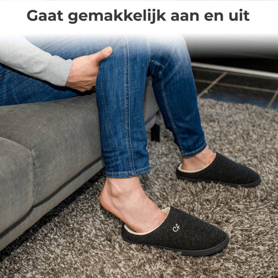Comfeet Pantoffels Heren Sloffen Zwart Anti-slip