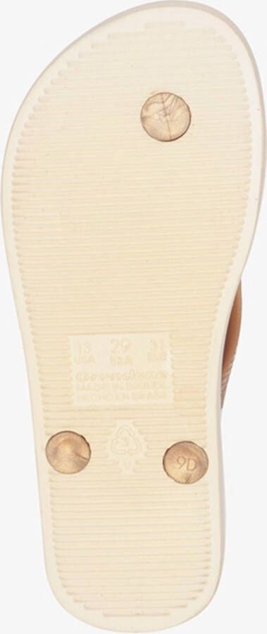 Copacabana vegan kinder slippers met panterprint Beige