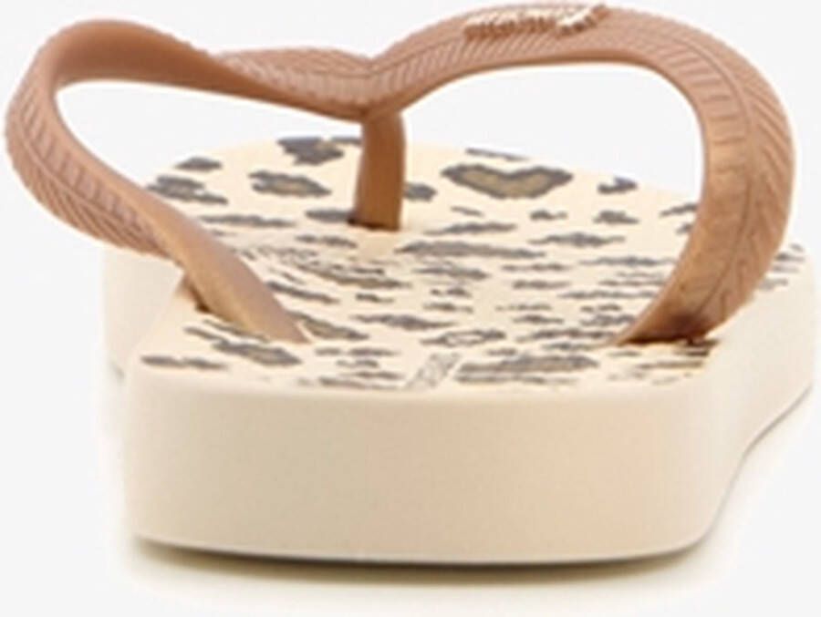 Copacabana vegan kinder slippers met panterprint Beige