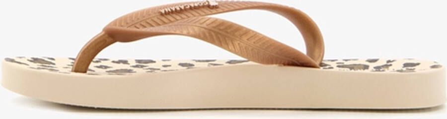 Copacabana vegan kinder slippers met panterprint Beige