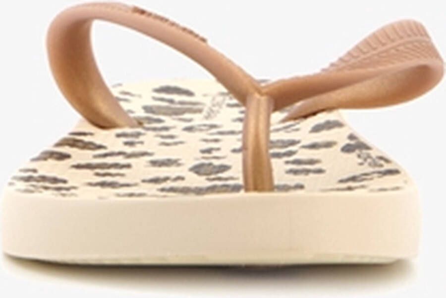 Copacabana vegan kinder slippers met panterprint Beige