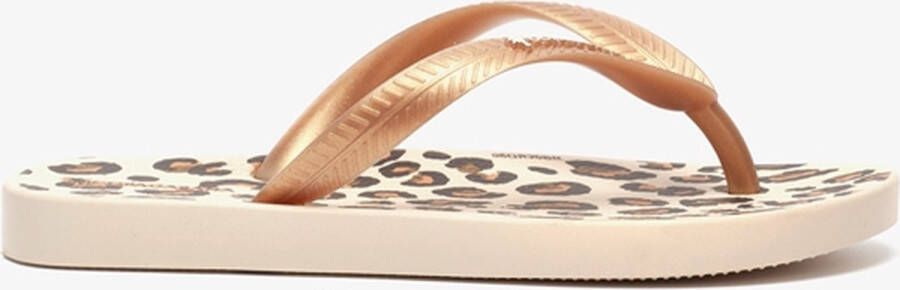 Copacabana vegan kinder slippers met panterprint Beige