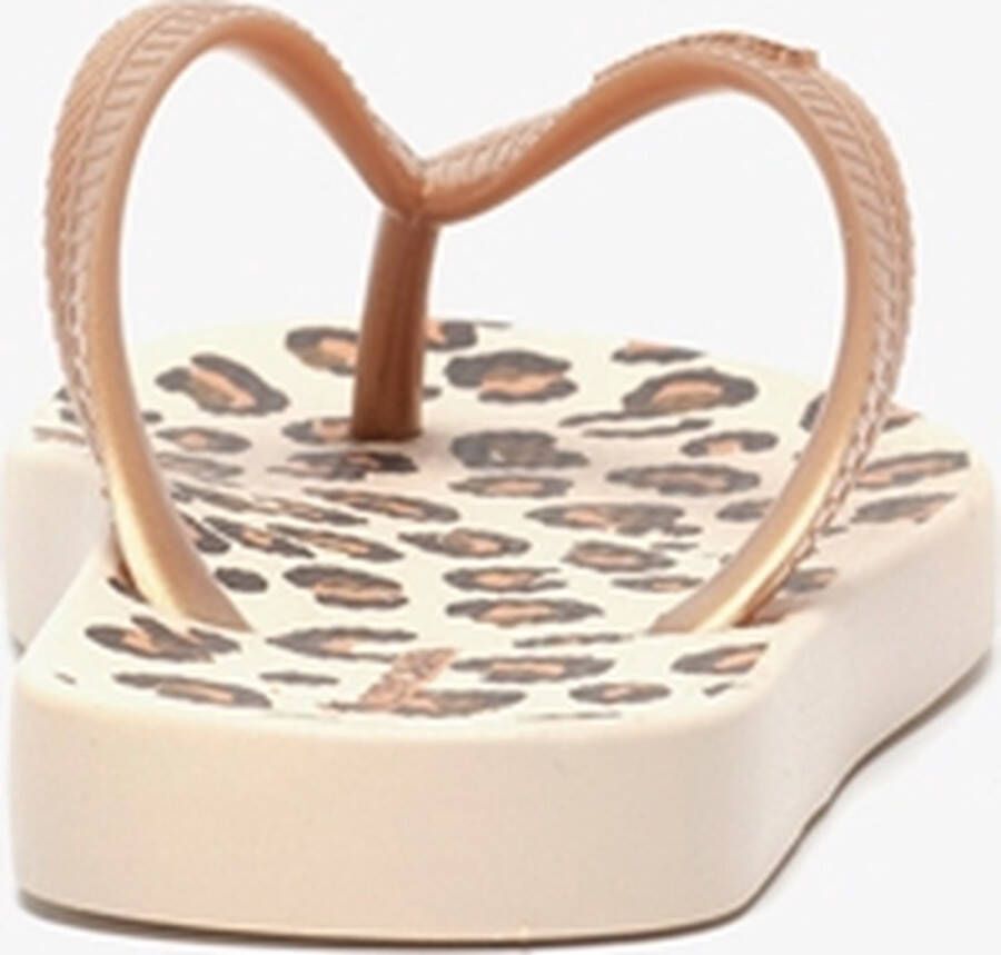 Copacabana vegan kinder slippers met panterprint Beige