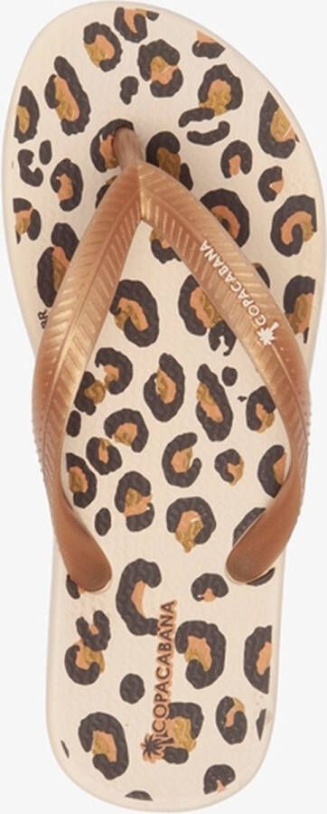 Copacabana vegan kinder slippers met panterprint Beige