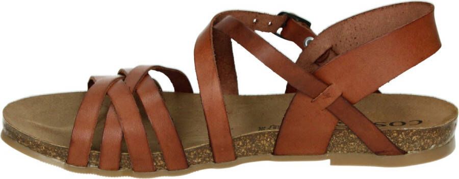 COSMOS 6106807 Volwassenen Platte sandalenDames Sandalen Cognac