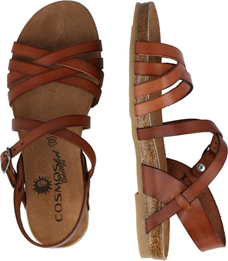 COSMOS 6106807 Volwassenen Platte sandalenDames Sandalen Cognac