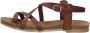 COSMOS Sandalen Plat Sandalen Plat Cognac - Thumbnail 12
