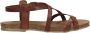 COSMOS Sandalen Plat Sandalen Plat Cognac - Thumbnail 14