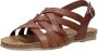 COSMOS Sandalen Plat Sandalen Plat Cognac - Thumbnail 4