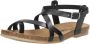 COSMOS Sandalen Plat Sandalen Plat zwart - Thumbnail 6
