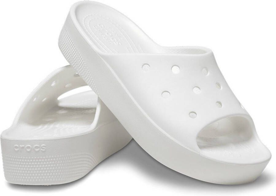 Crocs Classic Platform Slide 208180-100 Vrouwen Wit Slippers