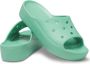 Crocs Women's Classic Platform Slide Sandalen maat W11 turkoois - Thumbnail 6