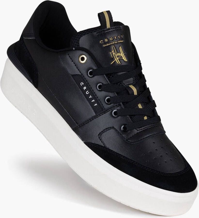 Cruyff Endorsed Tennis Sneakers Leren Sneaker Heren Zwart