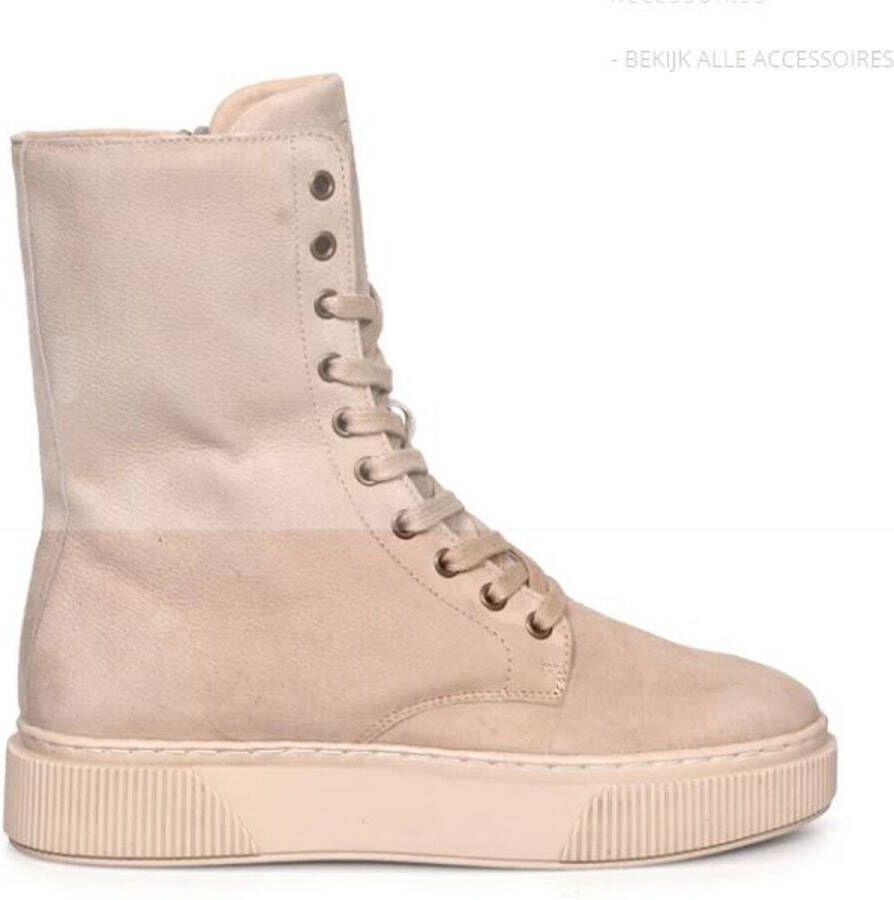 Cycleur De Luxe Endo Veterboots Laarzen Met Veters Dames Beige