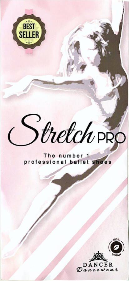 Dancer Dancewear Balletschoenen Splitzool ZWART “StretchPro” Stretch canvas Balletschoen voor dames Vegan