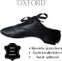 Dancer Dancewear Jazzschoenen leer Zwart Met veters Zwarte jazz schoenen 'Oxford' Met suède splitzool - Thumbnail 2