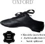 Dancer Dancewear Zwarte jazzschoenen leer met suède splitzool Zwart Jazz schoenen met veters in Oxford model - Thumbnail 2