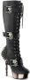 Demonia Muerto 2028 Boot with studs and chrome heel black matt = ) - Thumbnail 2