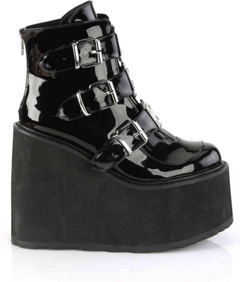Demonia SWING-105 5 1 2 PF Ankle Boot w 3 Buckle Straps Back Zip