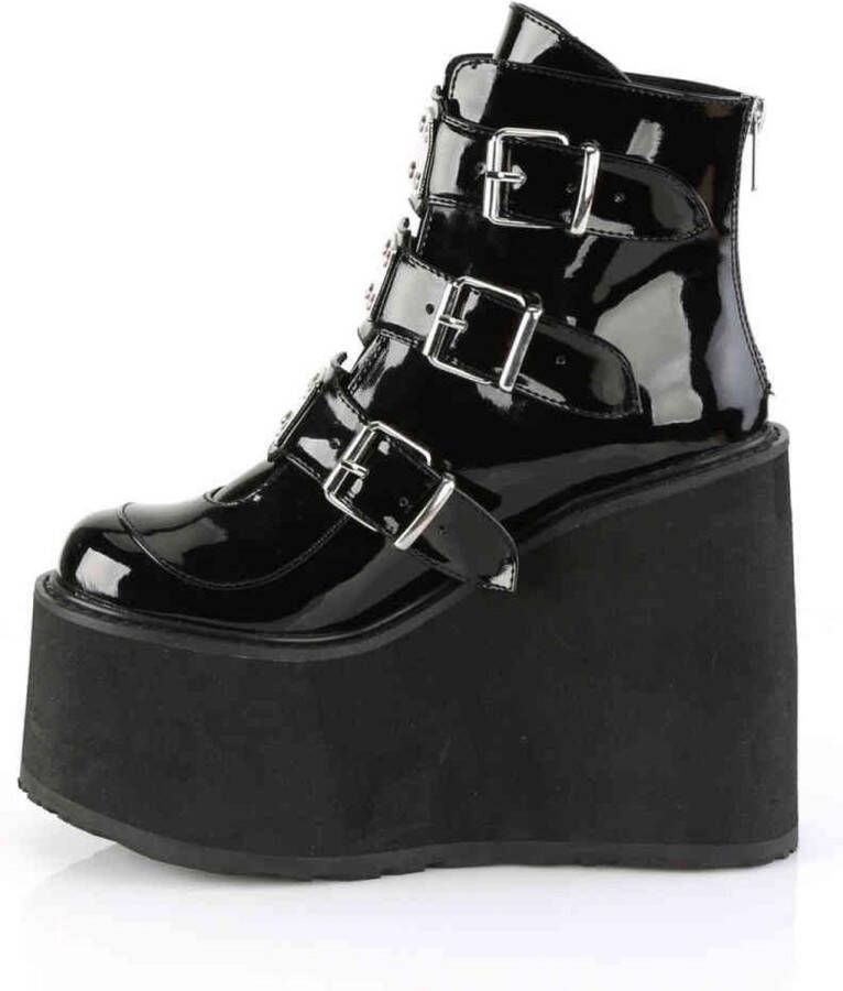Demonia SWING-105 5 1 2 PF Ankle Boot w 3 Buckle Straps Back Zip