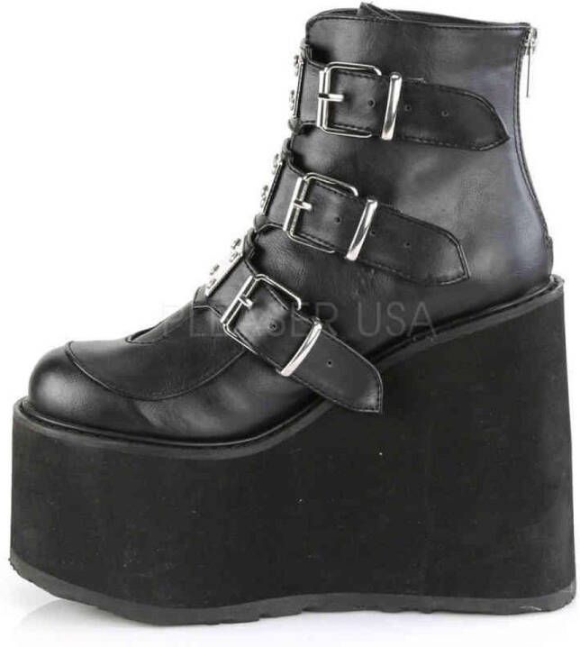 Demonia SWING-105 5 1 2 PF Ankle Boot w 3 Buckle Straps Back Zip