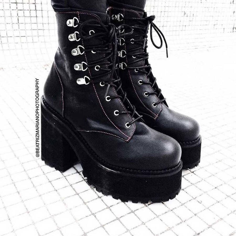 DemoniaCult ASSAULT-100 Plateau Laarzen 36 Shoes Zwart