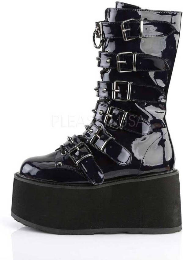 DemoniaCult DAMNED-225 Plateau Laarzen 38 Shoes Zwart