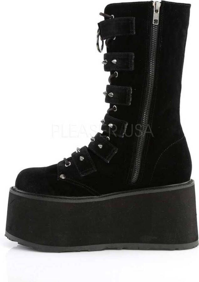 DemoniaCult DAMNED-225 Plateau Laarzen 40 Shoes Zwart