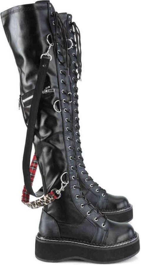 Demonia = | EMILY 377 | 2 PF STR Over the Knee Lace Up Boots Side Zip - Foto 2