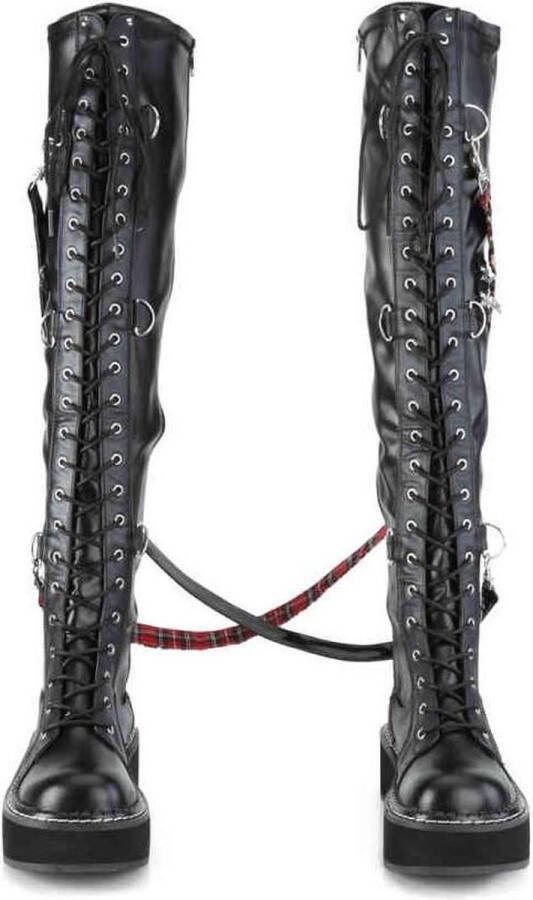 Demonia = | EMILY 377 | 2 PF STR Over the Knee Lace Up Boots Side Zip - Foto 3