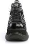 DemoniaCult Neptune-100 glitter unisex plateau sneakers met spikes zwart Demonia - Thumbnail 7