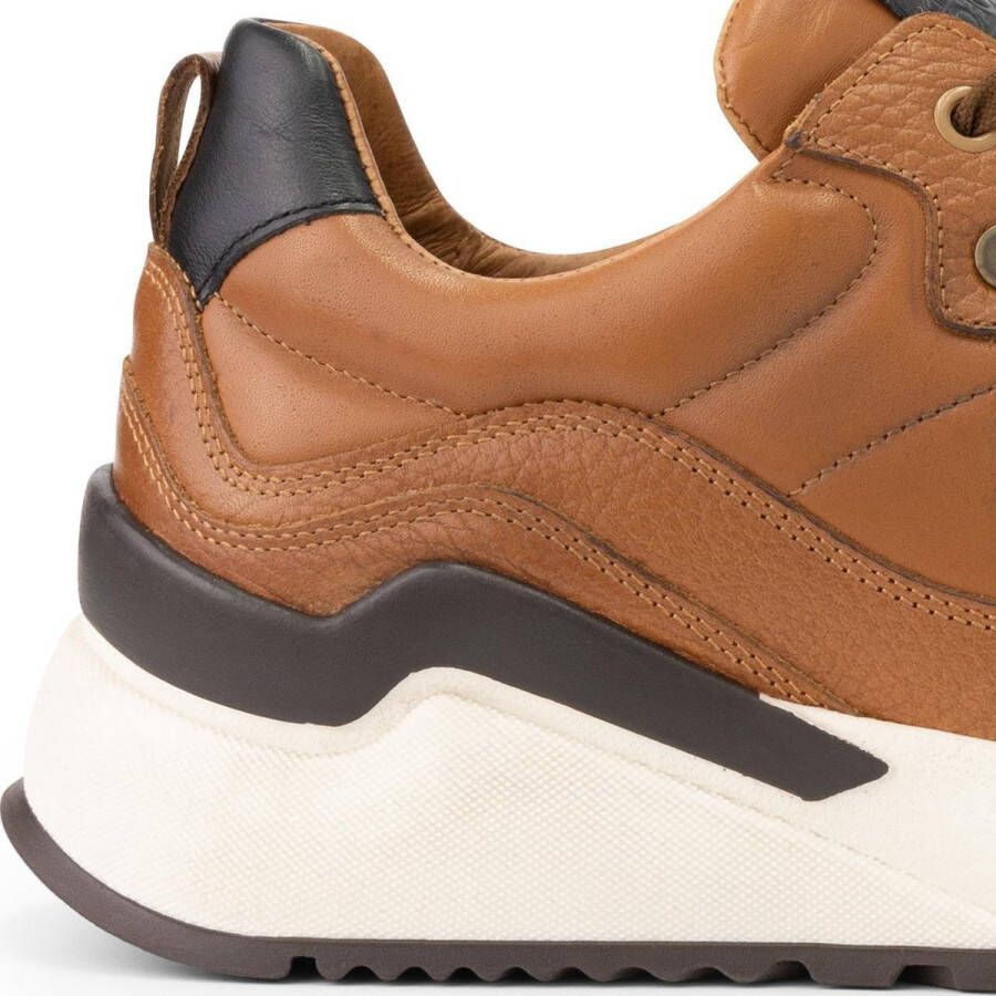 DEN BROECK DenBroeck Cortland St. Leren herensneaker Gevoerd Cognac Bruin Leer