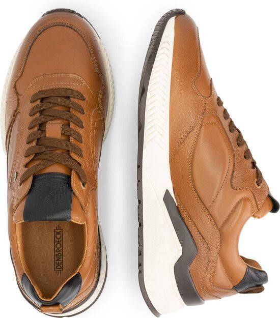 DEN BROECK DenBroeck Cortland St. Leren herensneaker Gevoerd Cognac Bruin Leer