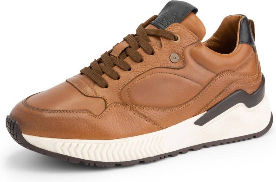 DEN BROECK DenBroeck Cortland St. Leren herensneaker Gevoerd Cognac Bruin Leer