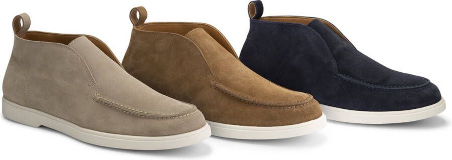 DEN BROECK DenBroeck Franklin St. Halfhoge instappers heren Suede leren schoenen Beige leer