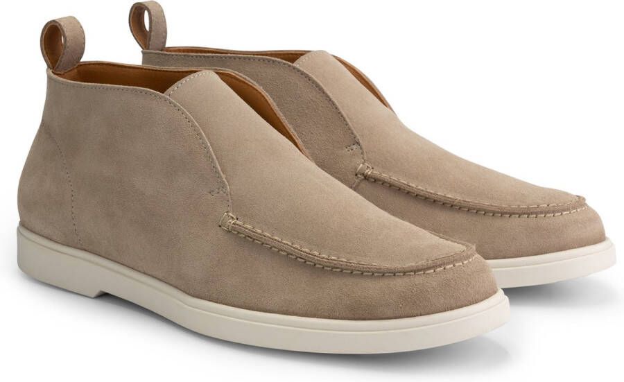 DEN BROECK DenBroeck Franklin St. Halfhoge instappers heren Suede leren schoenen Beige leer