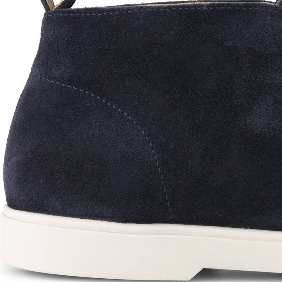 DEN BROECK DenBroeck Franklin St. Halfhoge instappers heren Suede leren schoenen Navy blauw leer