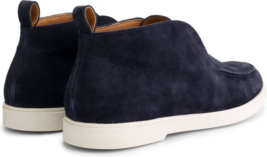 DEN BROECK DenBroeck Franklin St. Halfhoge instappers heren Suede leren schoenen Navy blauw leer