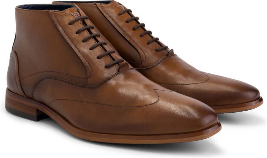 DenBroeck Gold St. Nette halfhoge heren veterschoenen Cognac Bruin leer