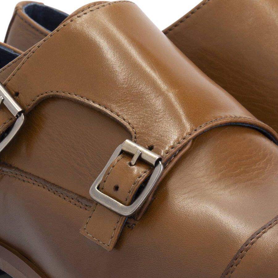 DenBroeck Moore St. Nette lage leren gespschoenen heren Cognac Bruin leer