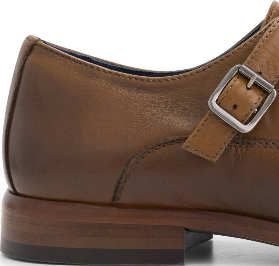 DenBroeck Moore St. Nette lage leren gespschoenen heren Cognac Bruin leer