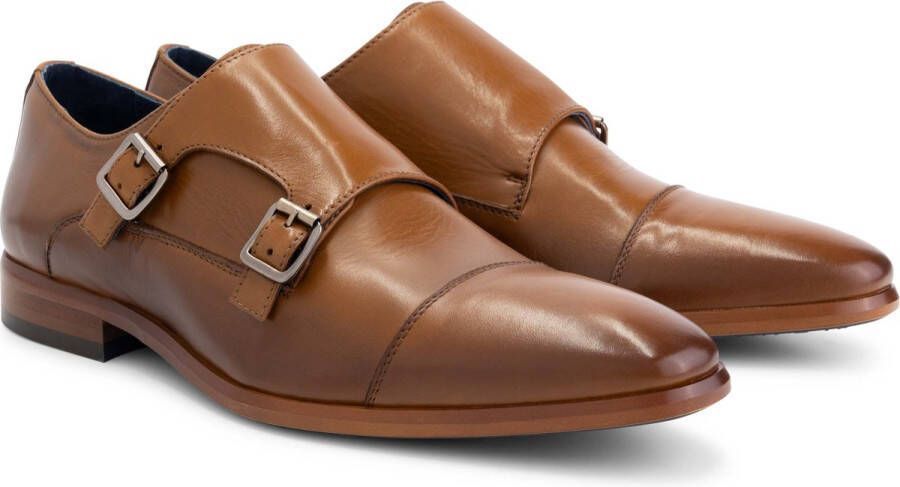 DenBroeck Moore St. Nette lage leren gespschoenen heren Cognac Bruin leer