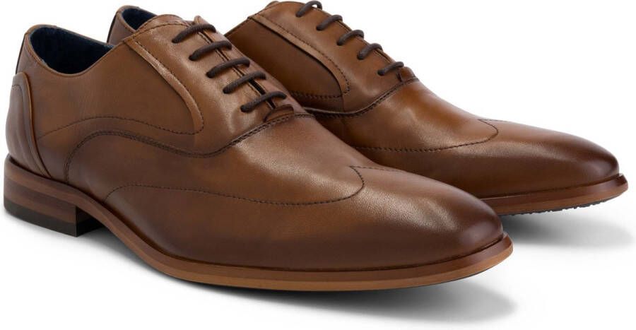 DenBroeck Platt St. Nette lage heren veterschoenen Cognac Bruin leer